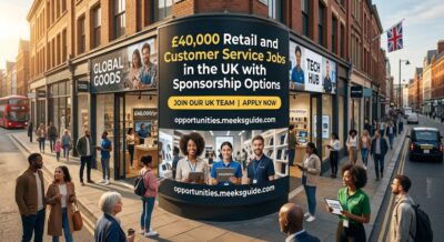 £40,000 Retail and Customer Service Jobs in the UK with Sponsorship Options