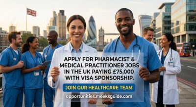 Apply for the Pharmacist and Medical Practitioner Jobs in the UK Paying £75,000 with Visa Sponsorship